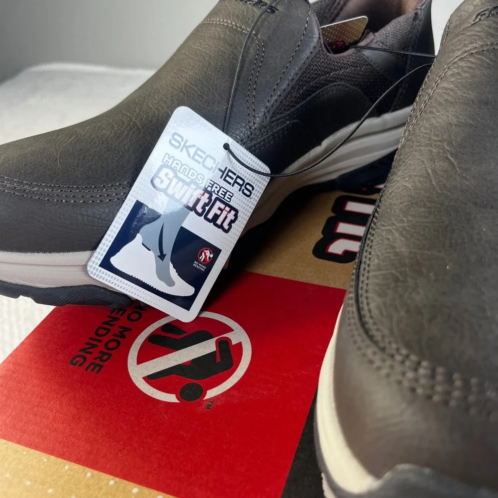 Skechers Hands Free Slip-ins Izaiah Brown Swift Fit M Shoes 182001S Size‎ 9 NIB